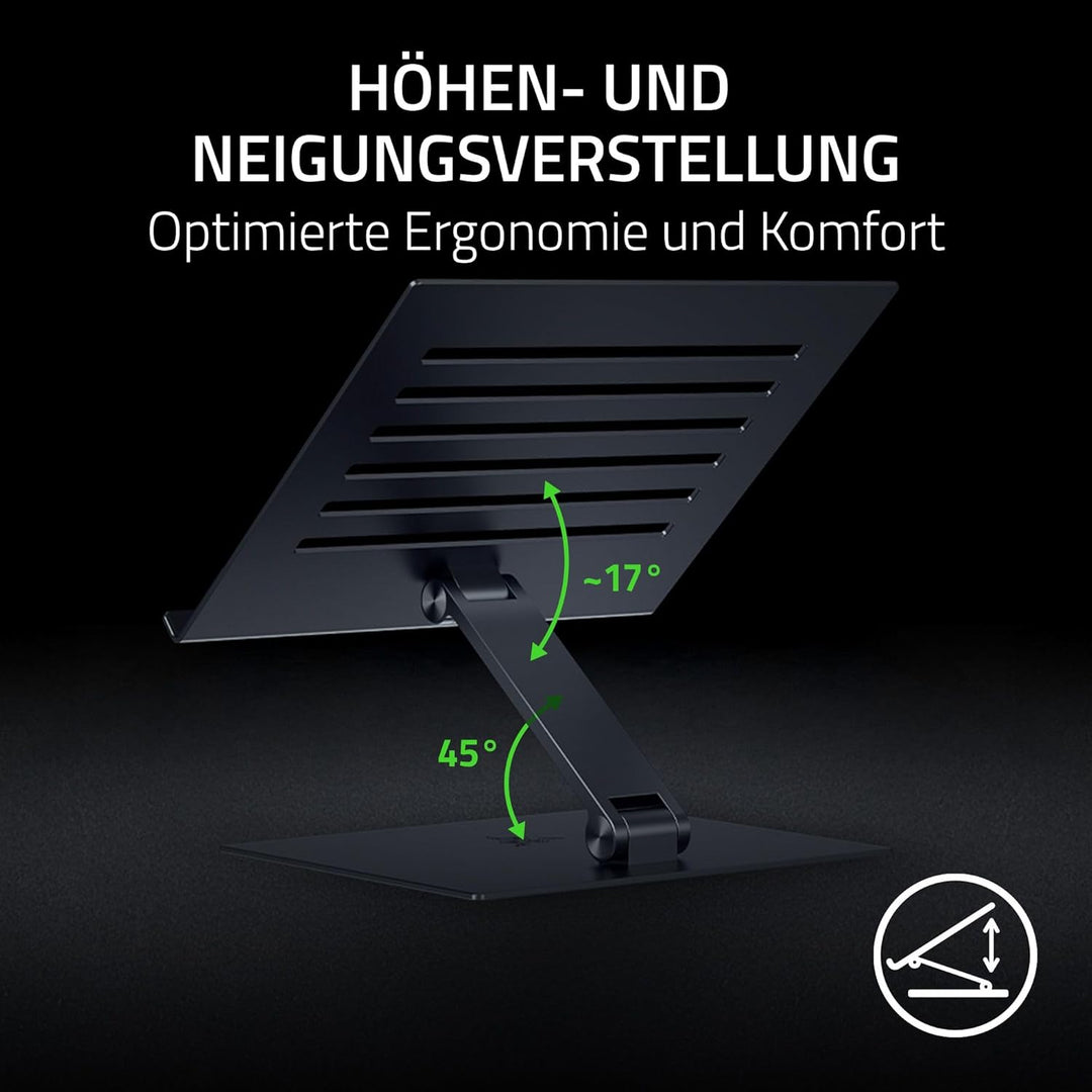 Razer Adjustable Laptop Stand - Ergonomischer höhenverstellbarer Laptop-Ständer für Laptops bis zu 1