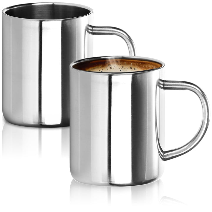 Robin Goods® 2x Edelstahl-Thermobecher Set - 350 ml je Kaffeetasse - Thermo-Trinkbecher aus hochwert