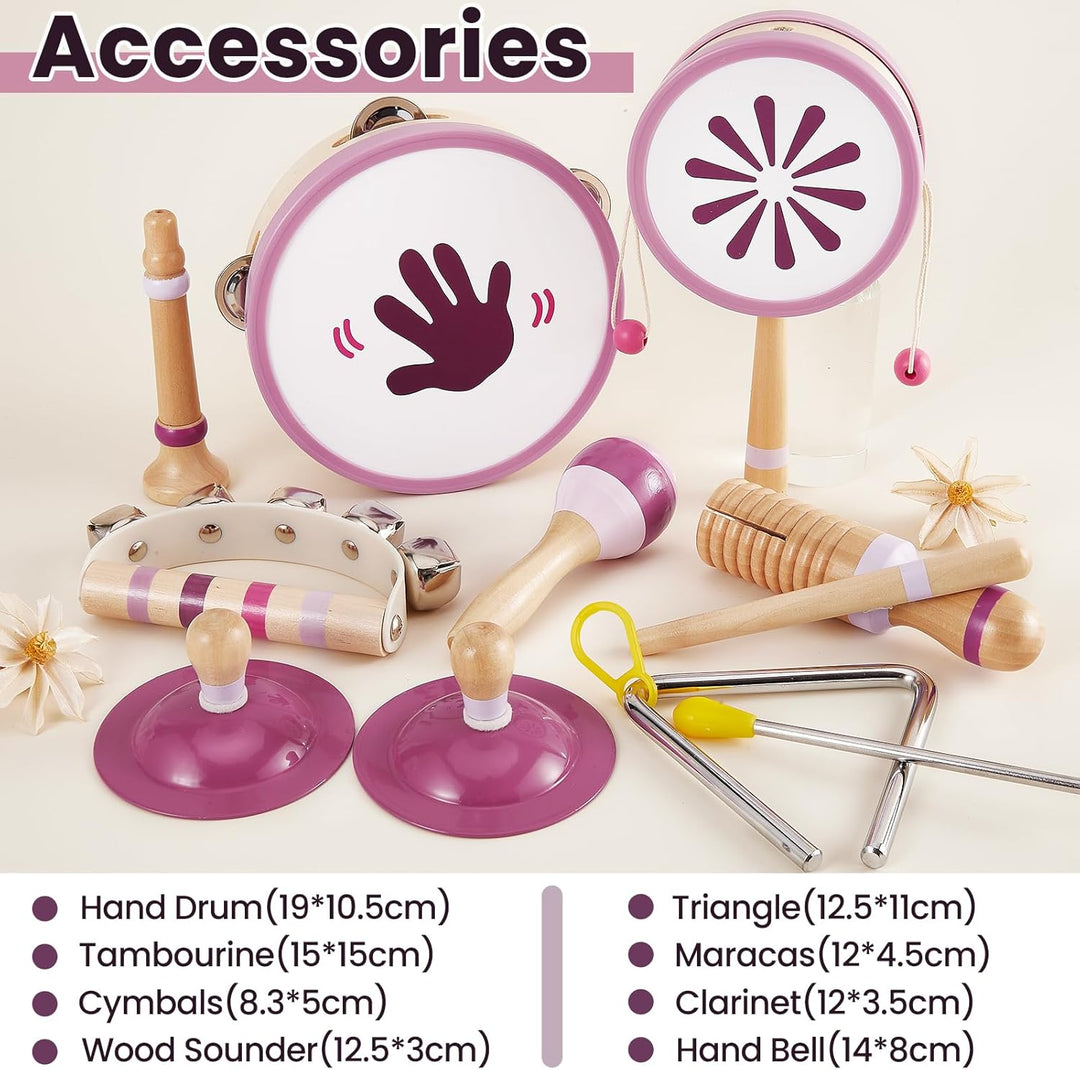 BUYGER Percussion Instrumente für Kinder, Baby Montessori Musikspielzeug aus Holz, Musikinstrumente