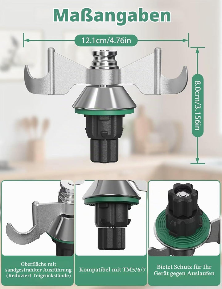 Teigmesser für Thermomix TM7 TM6 TM5, Mixmesser für Küchenmaschine