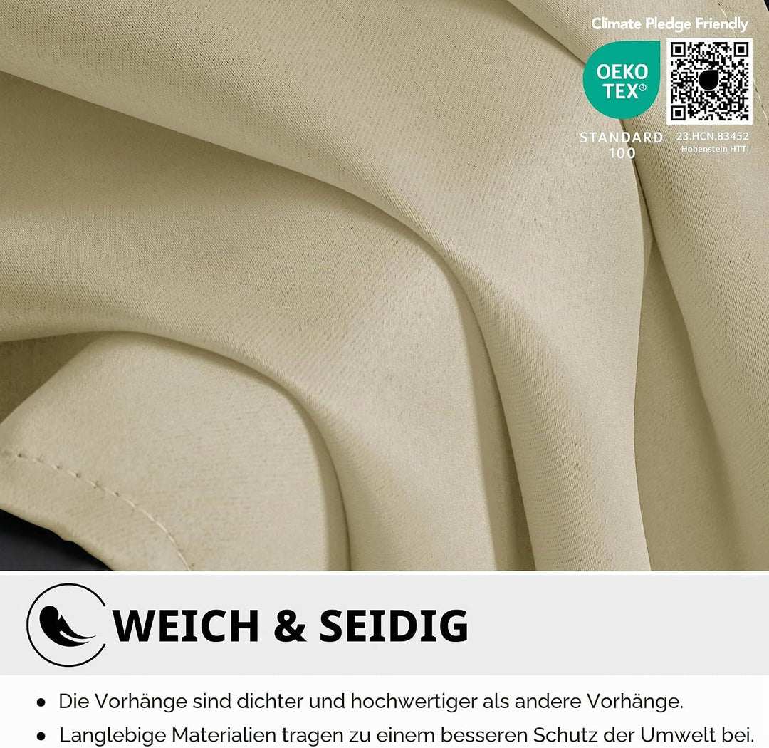 Deconovo Verdunkelungsgardinen Blickdichte Vorhänge mit Ösen Thermovorhang Kälteschutz Thermogardine