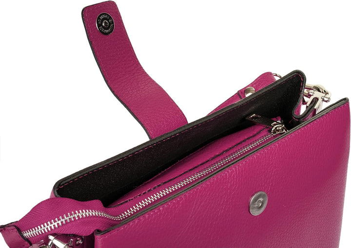Handtasche Echt Leder Damen Made in Italy, Tragetasche, Umhängetasche, Abendtasche aus Leder 021791