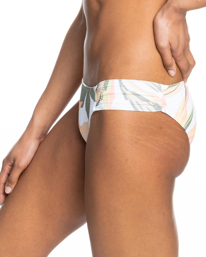 Roxy Damen Solid Beach Classics Moderate Swimsuit Bikini Bottom Bikinihose XXL Bright White Subtly S