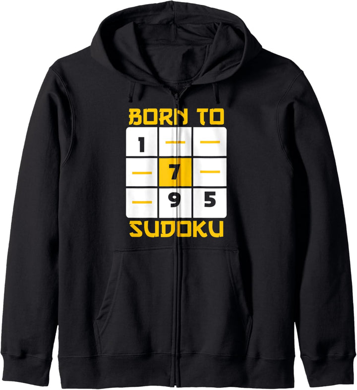 Born To Sudoku | Sudoku Lover | Math Book Game Joke Sayings Kapuzenjacke