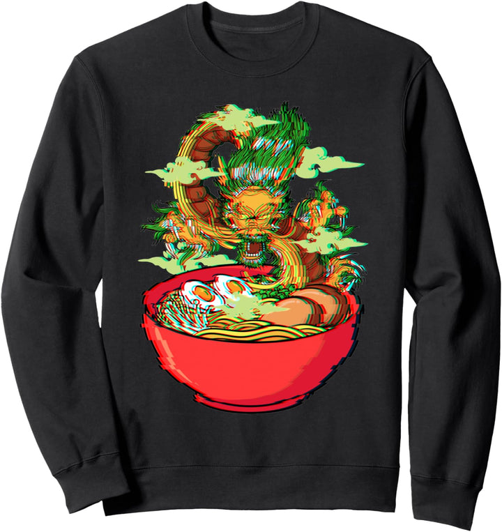 Vaporwave Japanisch Ramen Drache Noodle Food Glitch Sweatshirt