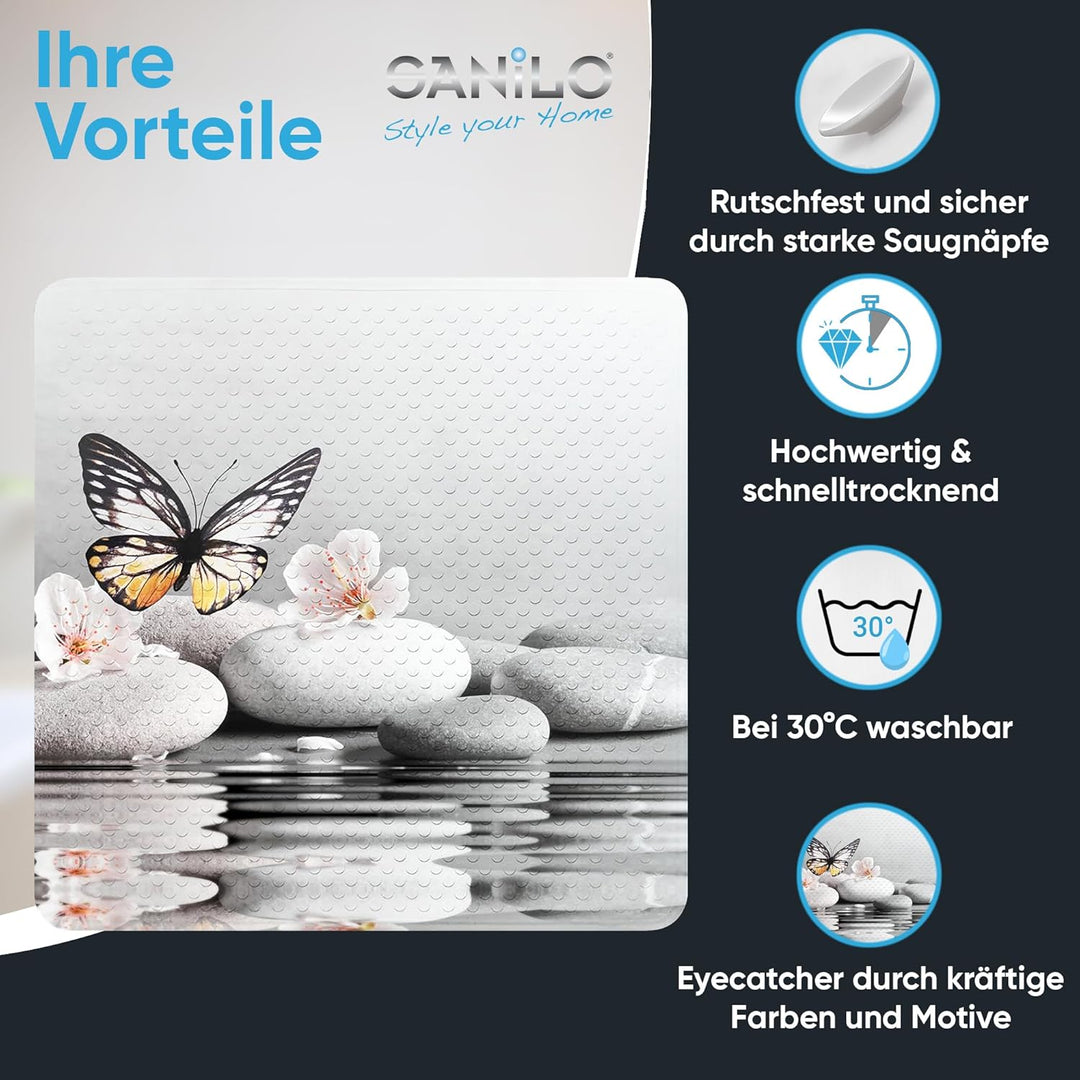 Sanilo Badematte 53 x 53 cm, rutschfeste Duschmatte für Dusche und Badewanne, Antirutschmatte maschi