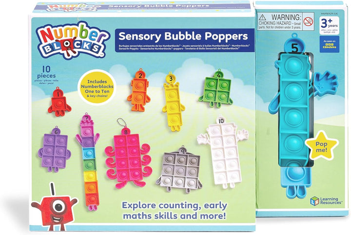 Learning Resources Numberblocks Blasen-Popper, 10 Popper mit Schlüsselanhänger, Sensorisches und Ant
