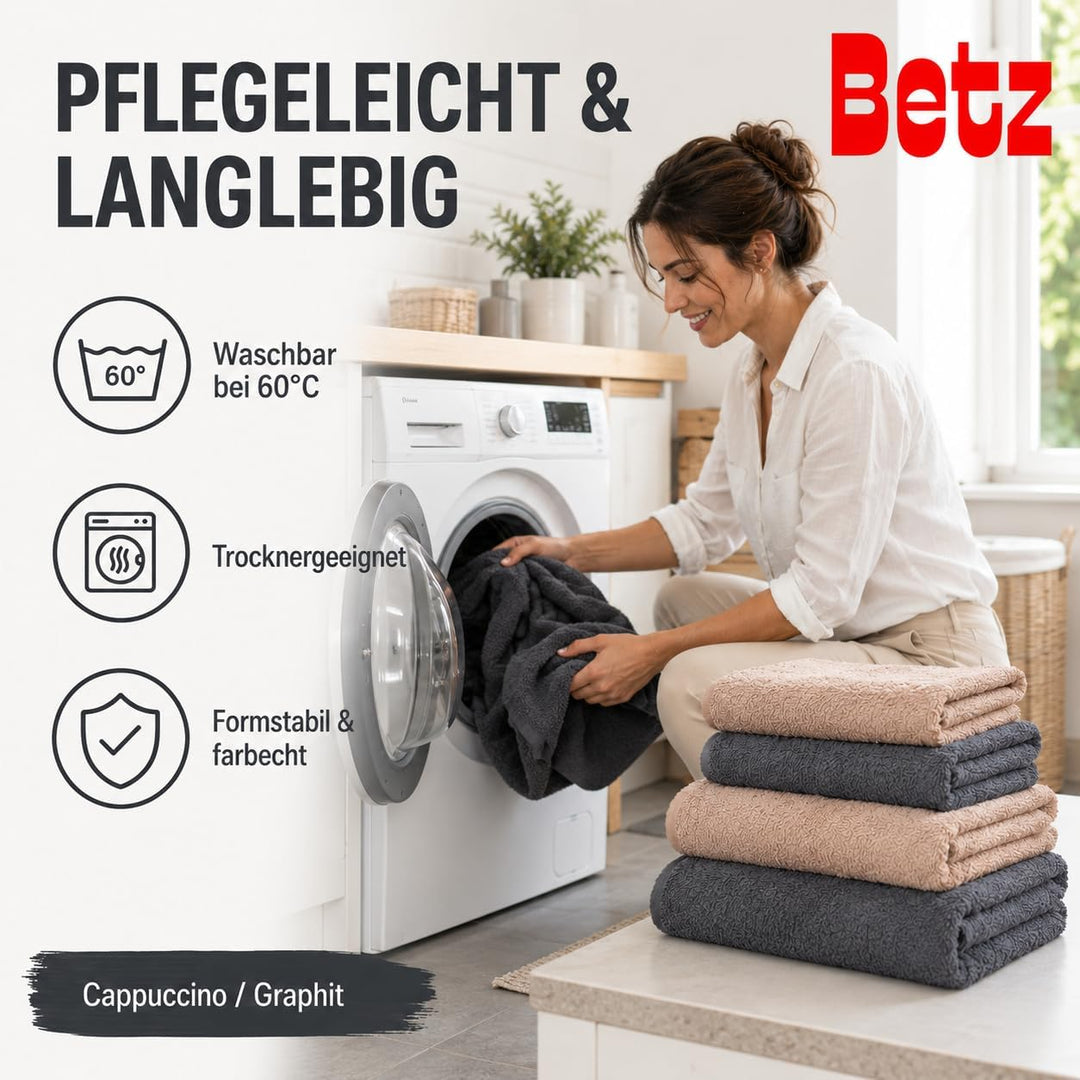 Betz 12 TLG. Handtuch Set Berlin 100% Baumwolle 2 Liegetücher 4 Handtücher 2 Gästetücher 2 Seiflappe