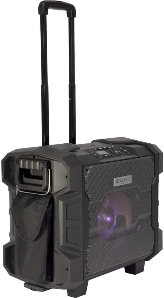 Ibiza Sound WPORT10-300 Lautsprecher mit Akku, LED, 10 Zoll / 25 cm, IPX4 IP65 – BT/NFC/FM/USB + UHF