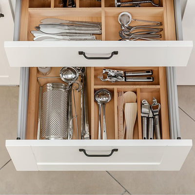 GTV - Modern Box Schublade I L=300mm H=210 mm I Weiss I Leises Schliessen I Belastung bis zu 40 kg I