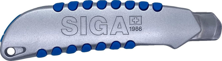 SIGA Profi Cuttermesser aus robustem Metall | ergonomische Gummierung | Übergriffschutz | für Standa