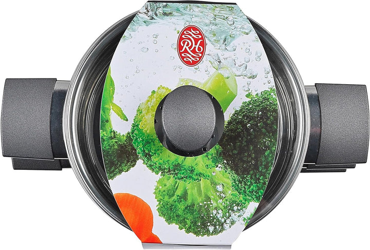 Russell Hobbs RH01170EU Excellence 3-teilig stapelbar Dampfgarer - 18cm-Dampfgarer-Set, Glasdeckel,
