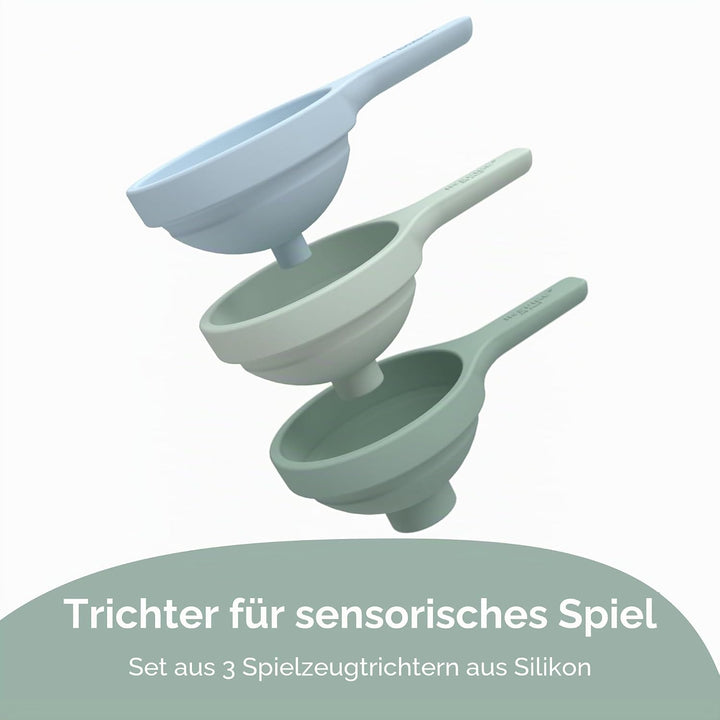 Inspire My Play 3 x Naturtrichter für Kinder - Trichterset für Kinder - Sensorisches Spielzeug und Z