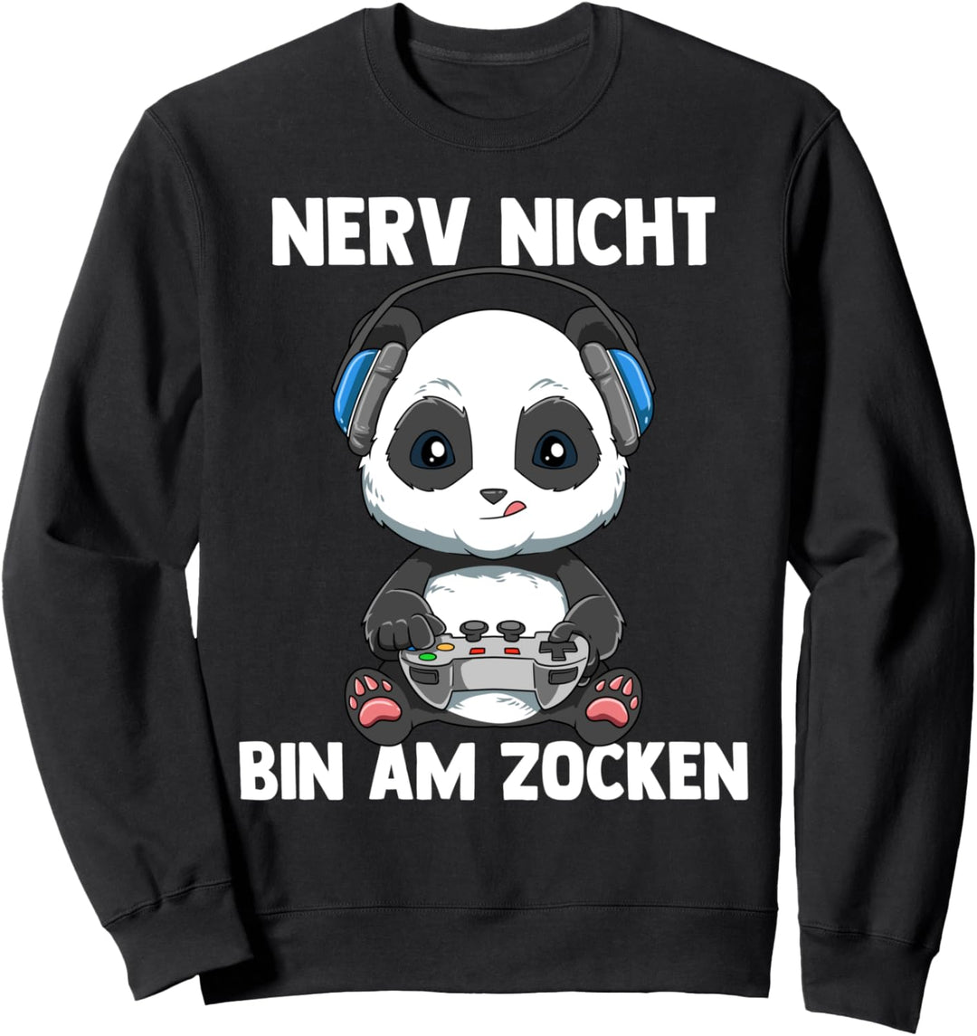 Bin am Zocken Gaming Panda Sweatshirt