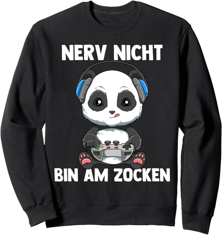 Bin am Zocken Gaming Panda Sweatshirt