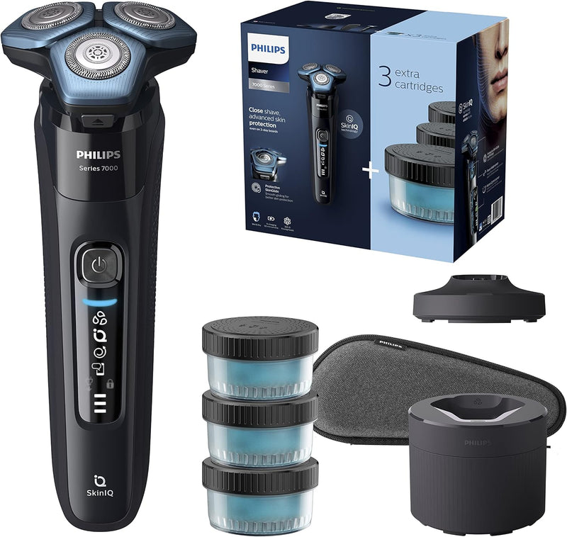 Philips Shaver Series 7000 - Elektrischer Nass- und Trockenrasierer für Herren mit ausklappbarem Tri