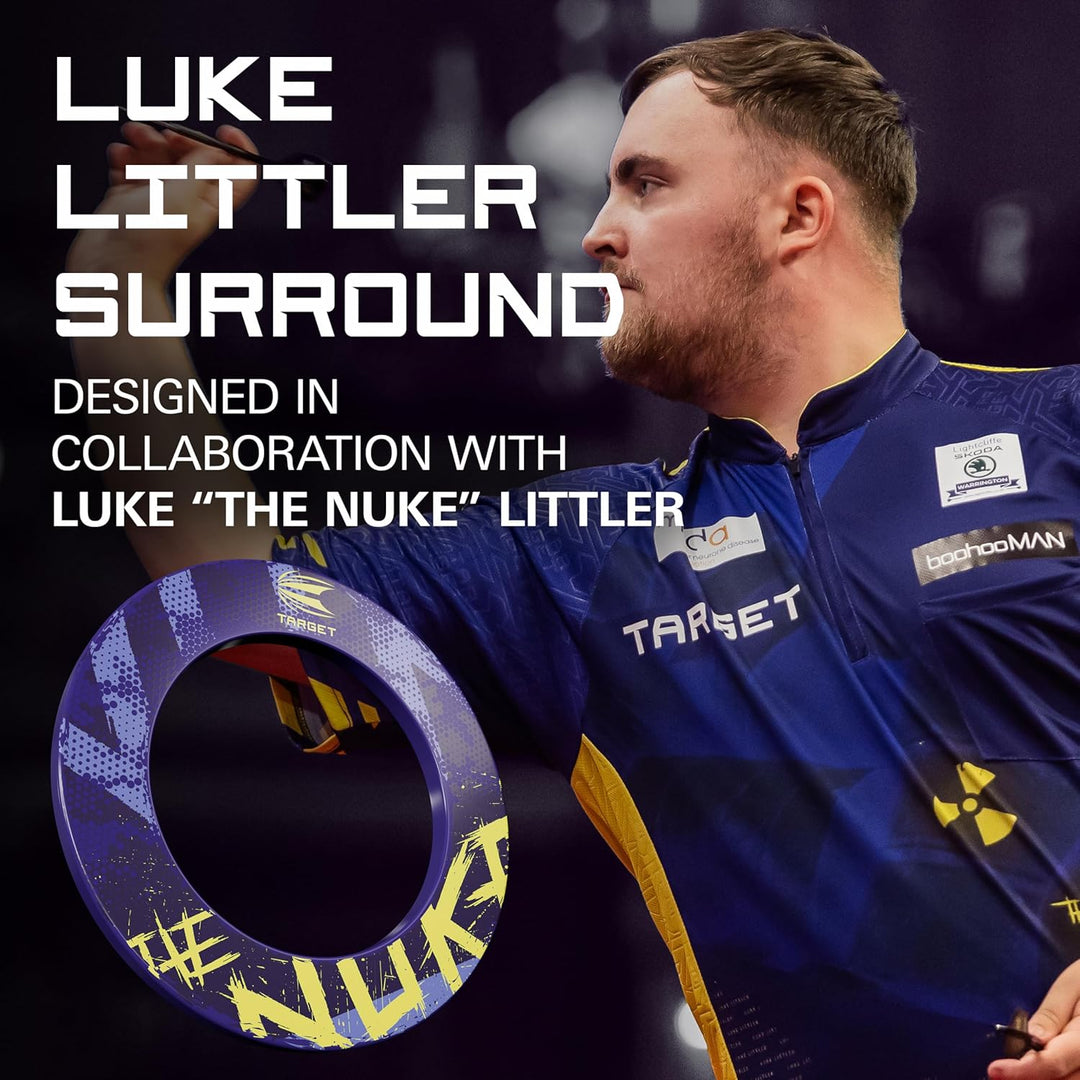 Target Darts Luke Littler Dartboard Surround | The Nuke Dart Board Schutzring, kompatibel mit Allen