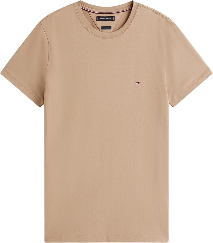 Tommy Hilfiger Herren Kurzarm T-Shirts XS Beige (Coastal Taupe), XS Beige (Coastal Taupe)