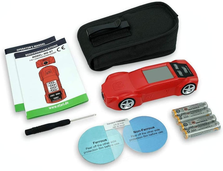 ETARI® Lackschichtenmesser MD-07 für Eisen und Alu-Karosserien, Schichtdickenmessgerät, Lackmessgerä