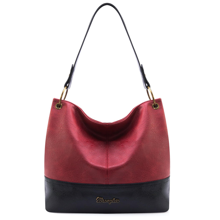 Wrangler Hobo-Taschen für Damen, veganes Leder, Griff oben, Schultertaschen und Handtaschen Rot, Rot