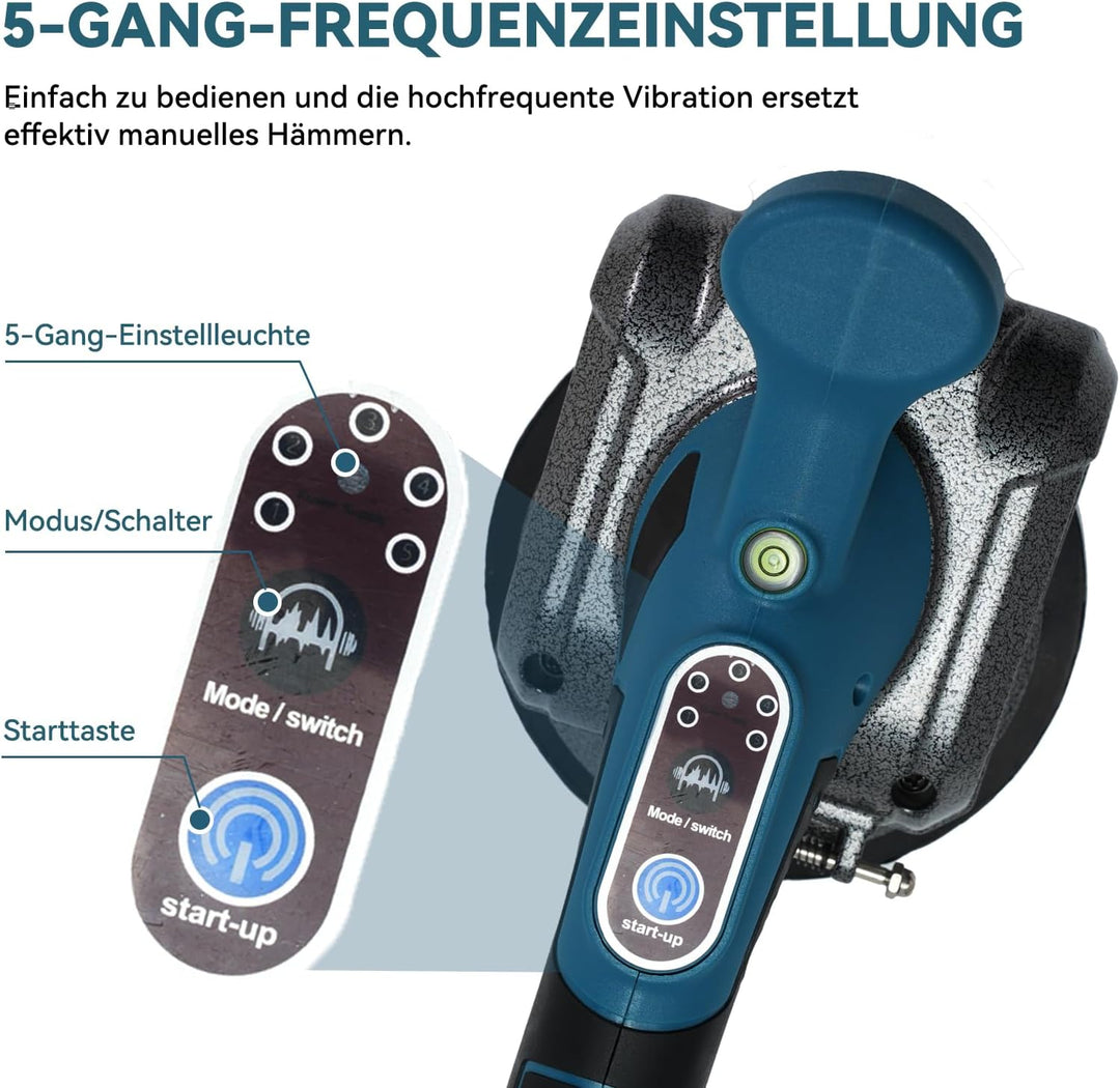 Professioneller Fliesenrüttler für Makita 18V System - 100kg Haftkraft, 13cm Sauger, 5-Stufen-Geschw