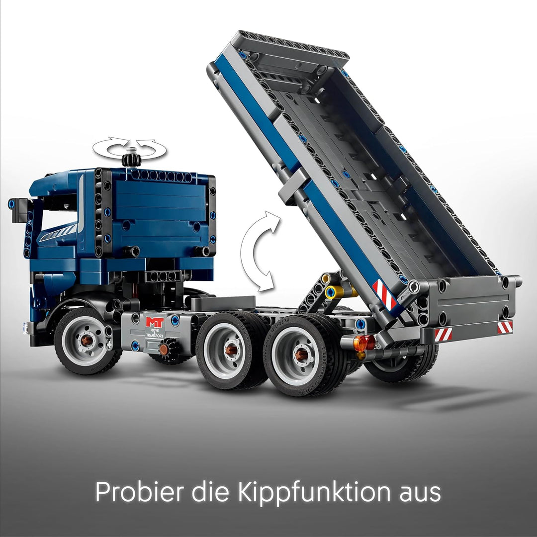 LEGO Technic Kipplaster Spielzeug mit Lenkung und beweglicher Kippmulde - blaues Baufahrzeug - Gesch