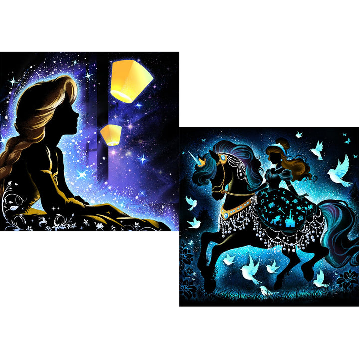 KEYRANKE Diamond Painting Disney 2 Stück Diamond Painting Kit Erwachsene-Prinzessin Diamant Bider Di