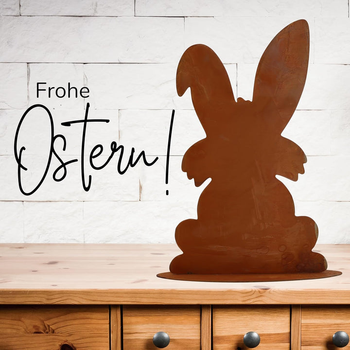 Rostikal Edelrost Gartendeko 40 cm Osterdekoratoin Hase Rost Deko Frühling Maximilian, Maximilian