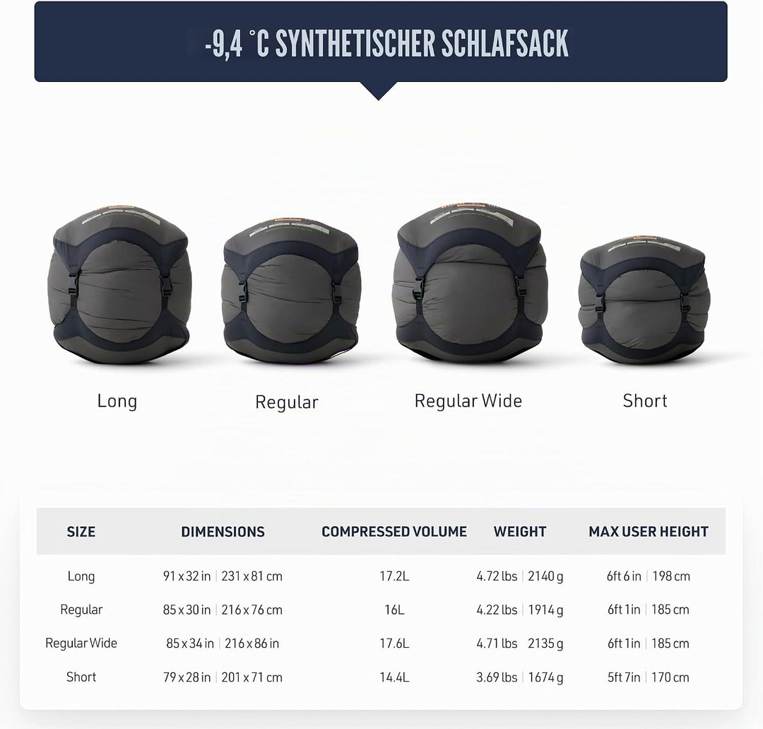 SEA TO SUMMIT - Boab Schlafsack aus Kunstfaser (–9 °C) - Rechteckig - Durchgehender Reissverschluss