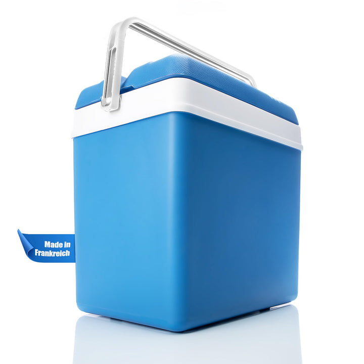 BigDean Kühlbox 24 Liter blau/weiss - Isolierbox mit bis zu 11 Std. Kühlung - Thermobox aus Kunststo