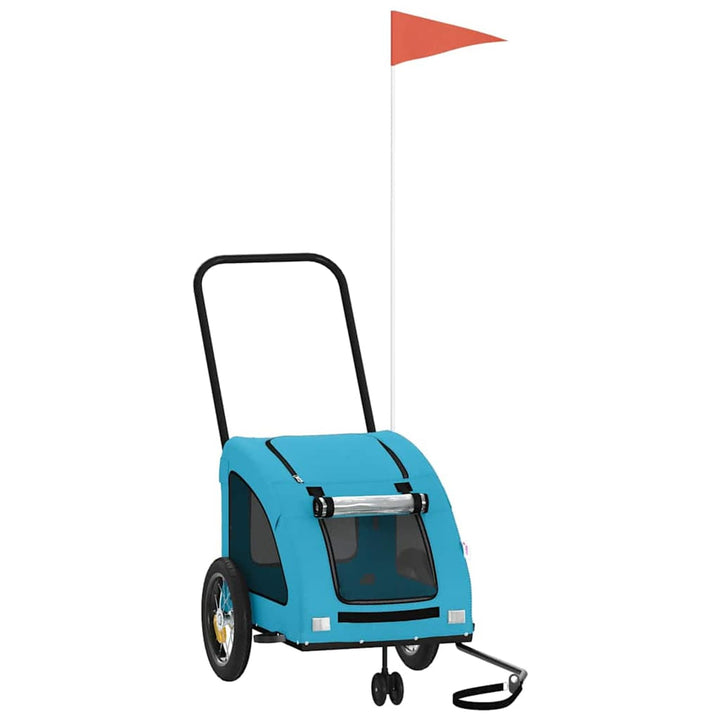 Hunde Fahrradanhänger Orange Grau | Robustes Oxford-Gewebe, stabiler Eisenrahmen Blau, Blau