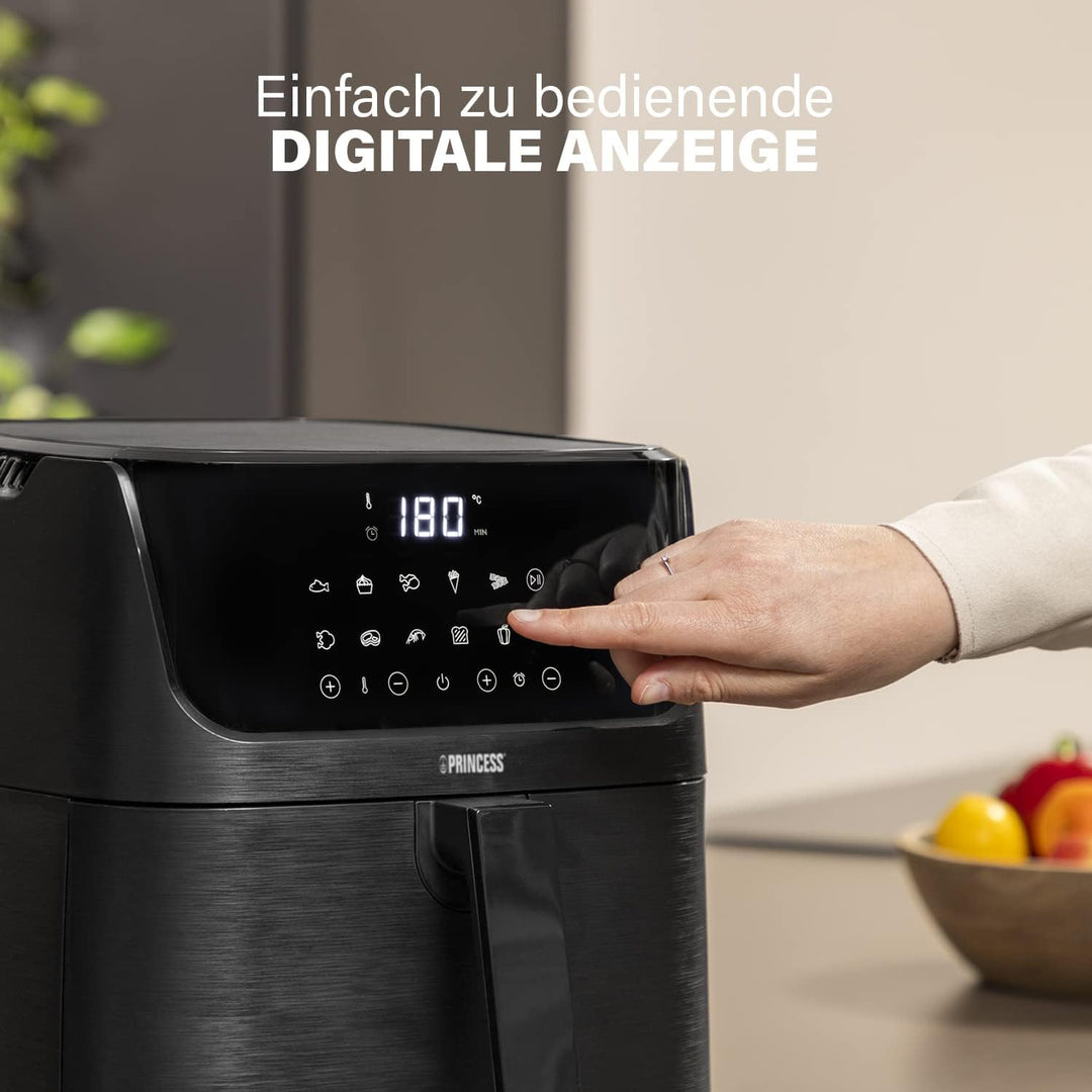 Princess Heissluftfritteuse mit 3,5 L – 70% weniger Energieverbrauch – 11 Programme – Inklusive Reze