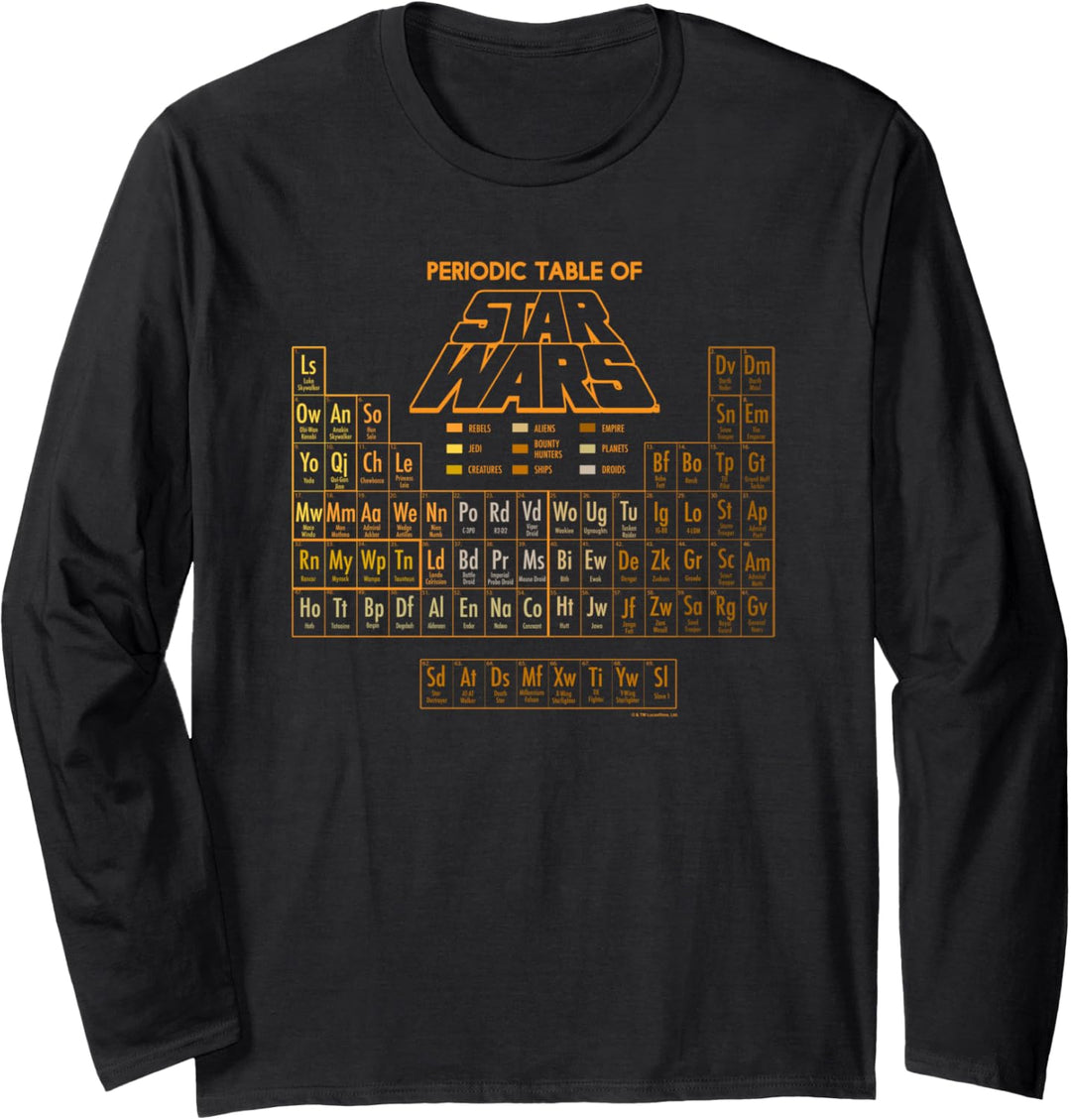 Star Wars Golden Rule Periodic Table Of Characters Langarmshirt