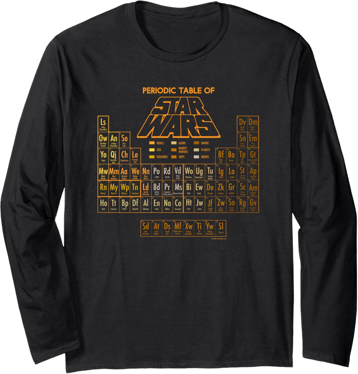 Star Wars Golden Rule Periodic Table Of Characters Langarmshirt