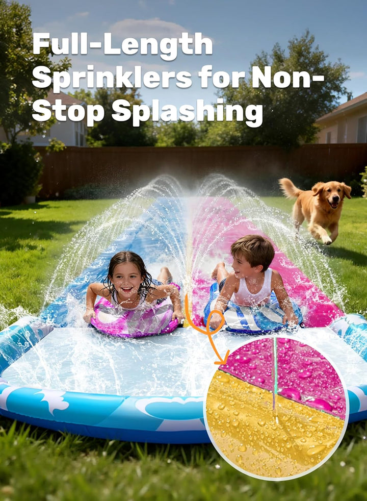 JOYIN 22,5ft/685.8cm Wasserrutsche und 2 Bodyboards, Garten-Wasserrutsche Sommer-Rutsch-Wasserrutsch