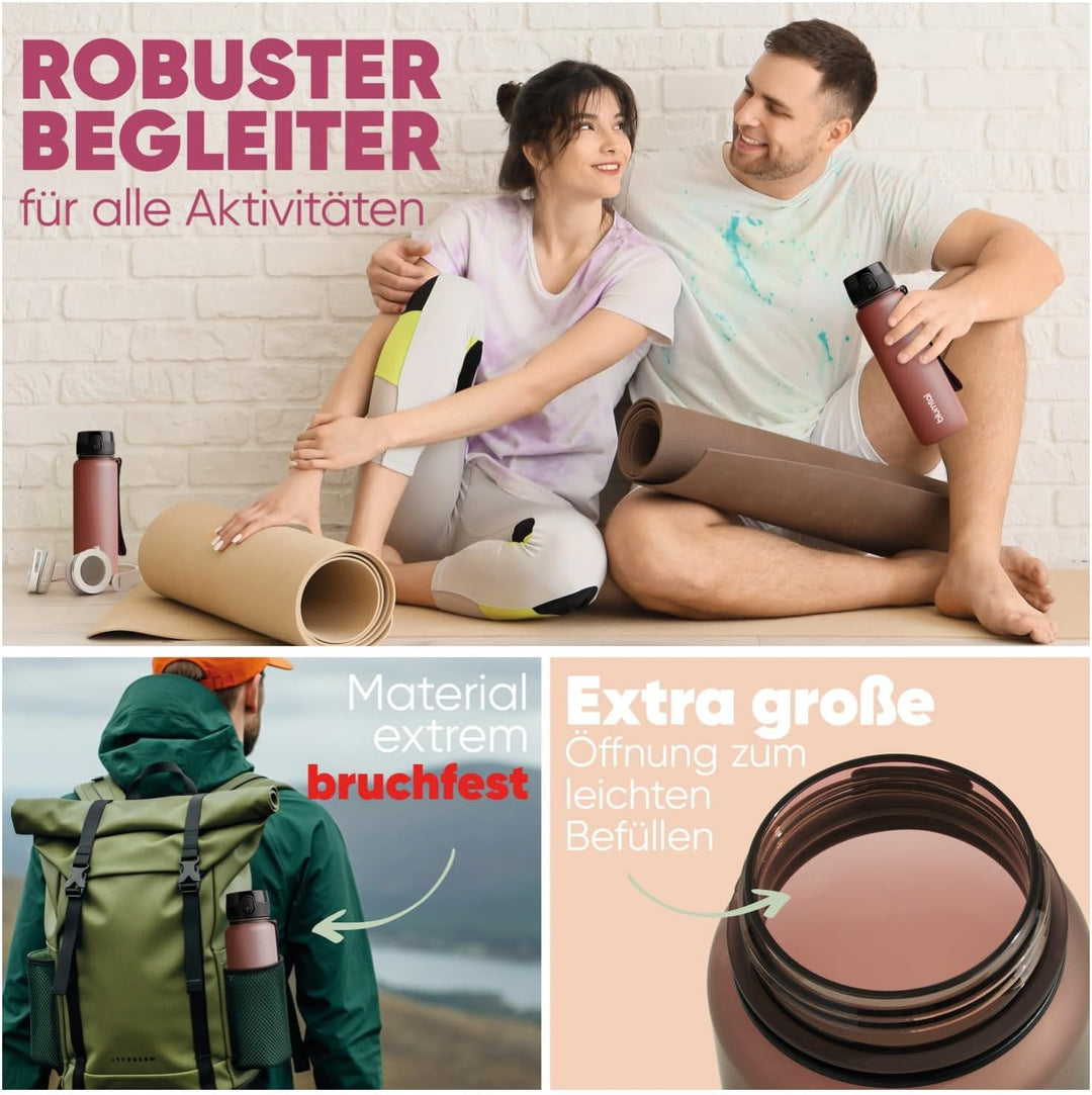 Blumtal Premium Trinkflasche 1l - bruchsichere &amp; auslaufsichere Trinkflasche Sport &amp; Outdoor - Sport