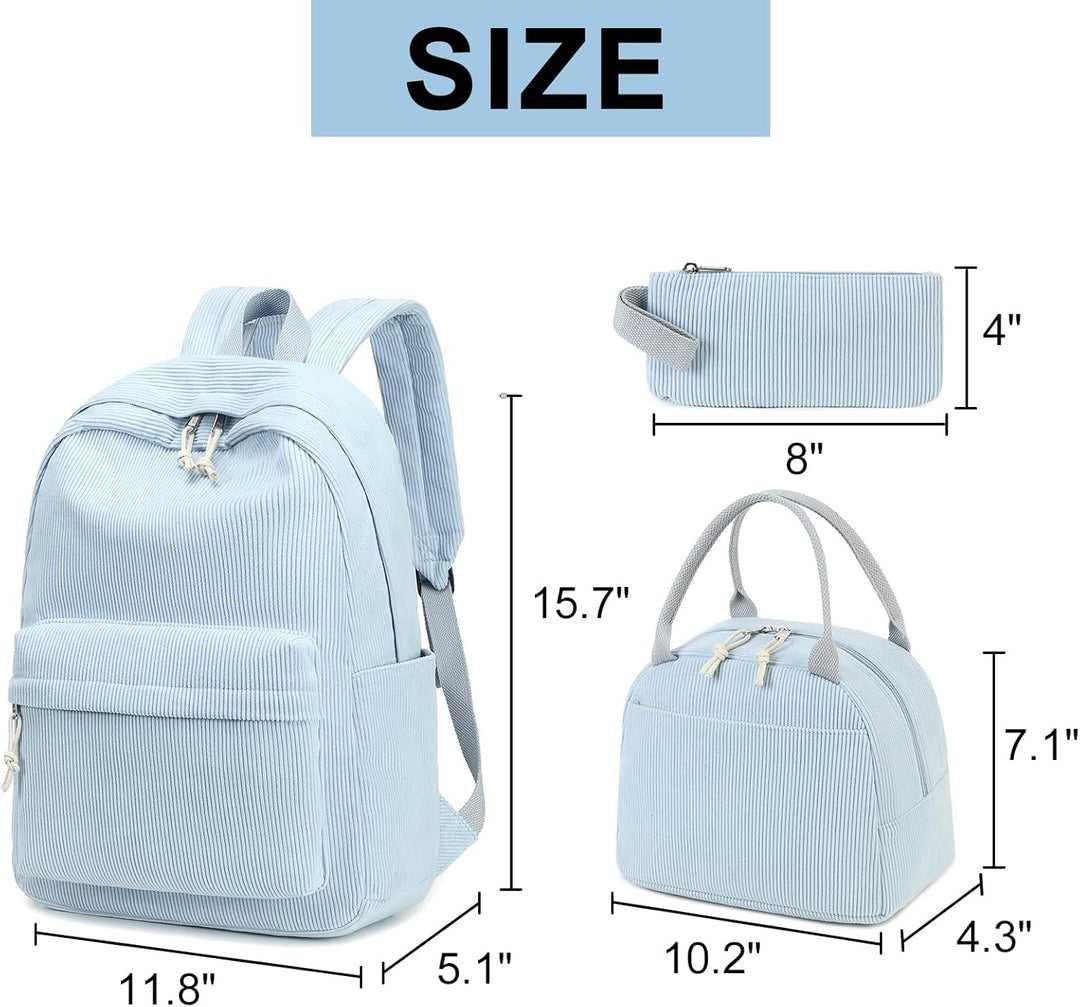 LOIDOU Rucksack für Teenager Mädchen Bookbags Kinderrucksack Kinder Schulrucksack mit Lunchpaket Fed