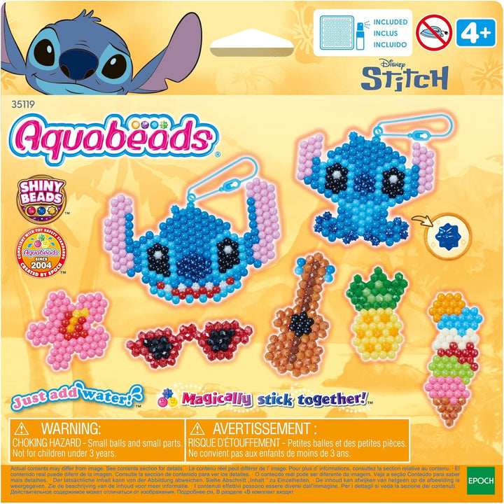 Aquabeads - 35119 Stitch Schlüsselanhänger Bastelset, Wasserperlen Bastelset für Kinder ab 4 Jahren,