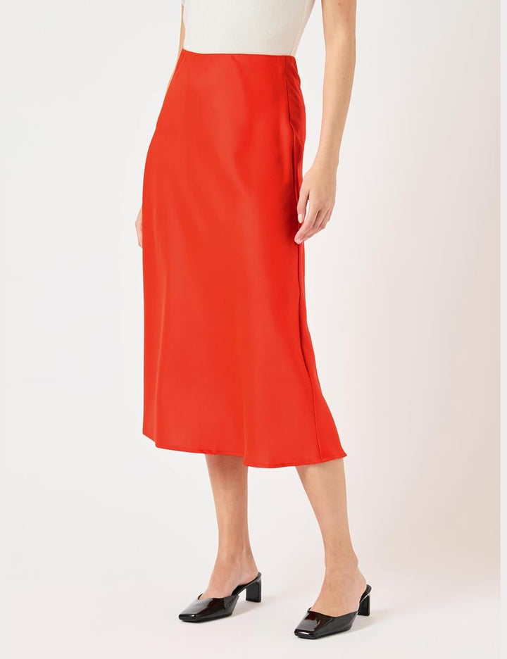 YAS Damen Yaspella Hw Midi Skirt S. Noos, S Cherry Tomato