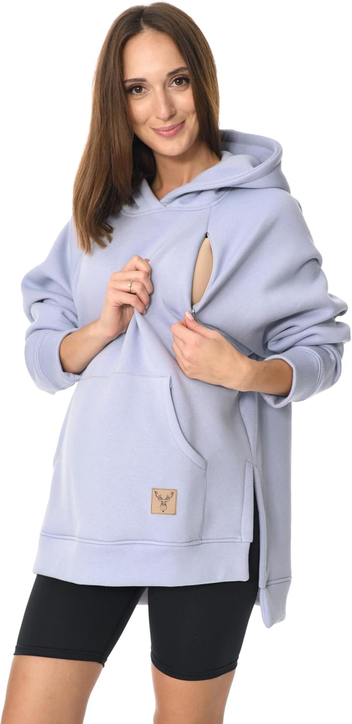 MijaCulture Umstandsmode 2in1 Stillpullover & Umstandspullover Stilltop Stillpulli Stella M014 S-M H