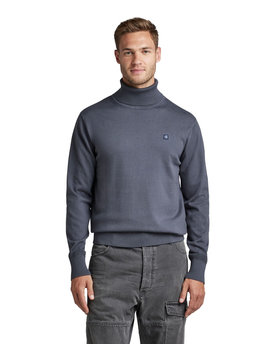 G-STAR Herren Premium Core Turtle Knitted Pullover Knits S Blau (Fantem Blue D21933-c560-863), S Bla