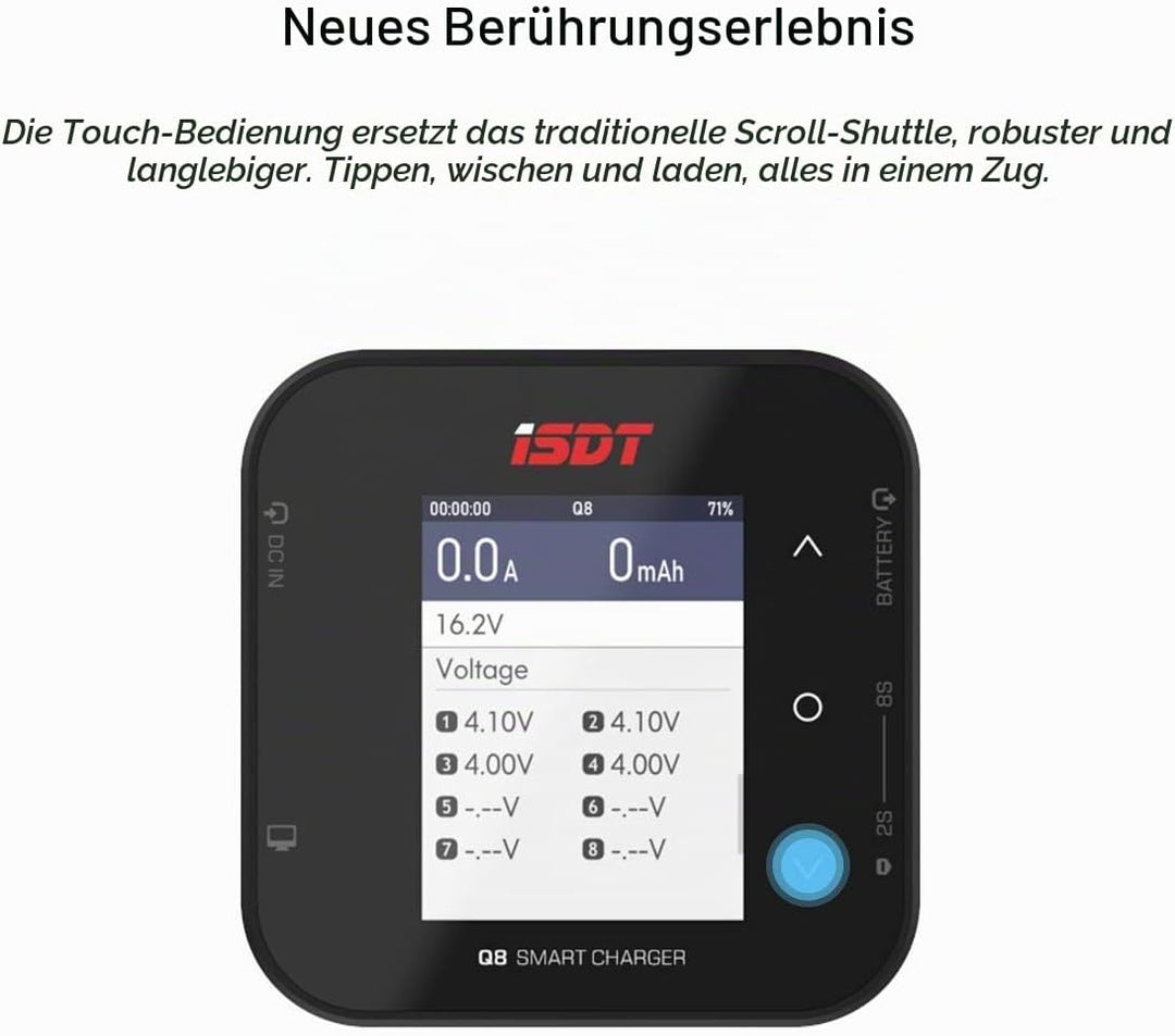 ISDT Q8 Max 1000W 30A Lipo Akku Balance Ladegerät Smart Digital Ladegerät für RC 1-8S Akku Batterien