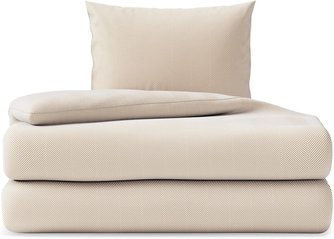 AmeliaHome 2tlg Bettwäsche 155x220 cm mit 1 Kissenbezug 80x80 cm 100% Baumwolle Reissverschluss Aver
