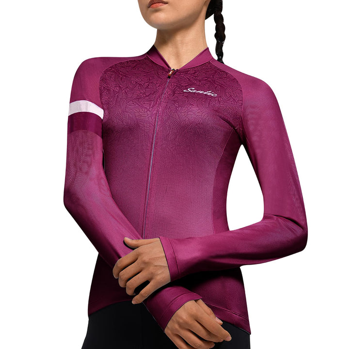 Santic Radtrikot Damen Kurz Fahrradtrikot Damen Fahrrad Shirt S Violett, S Violett