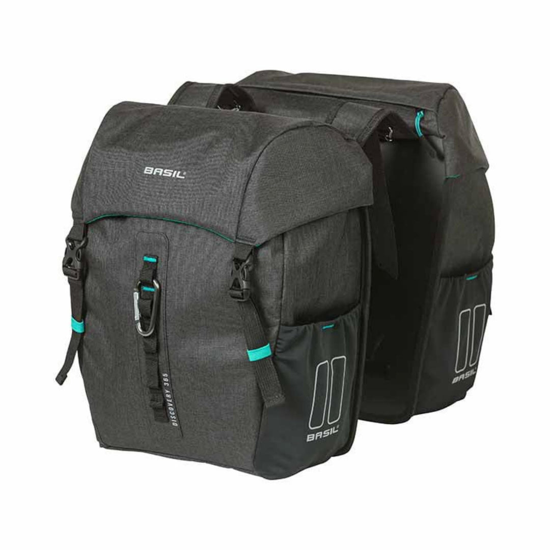 Basil Unisex – Erwachsene Doppelpacktasche-2179234760 Doppelpacktasche, schwarz Melee, 18 L