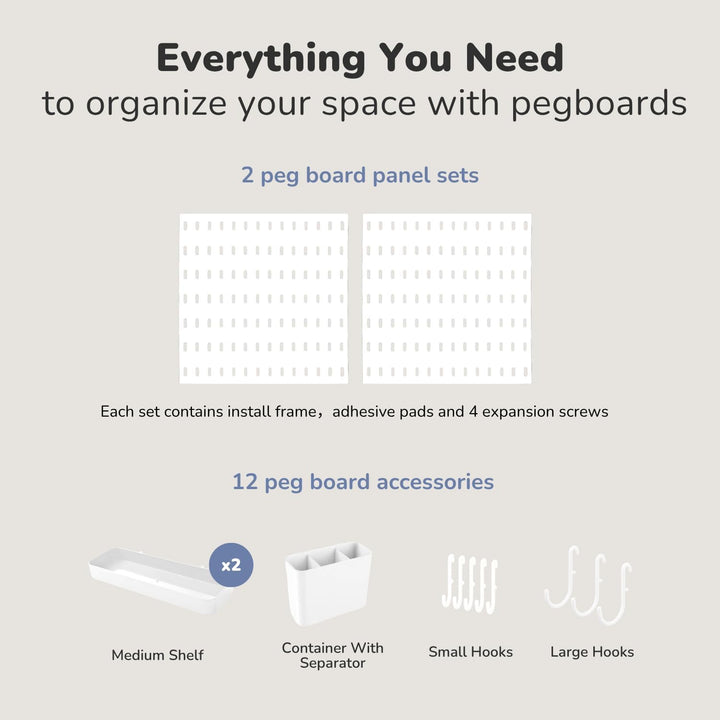 Keepo Stecktafel-Kombinationsset, Stecktafeln und Zubehör, modular zum Aufhängen für Wand-Organizer,