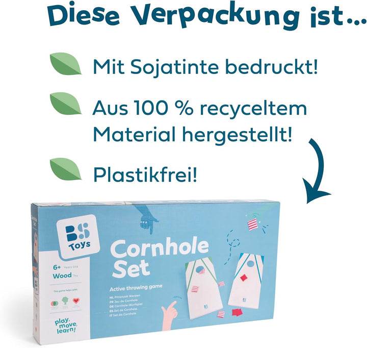 BS Toys Cornhole Spiel für Garten - Wurfspiel für Draussen - Holz Konstruktion - Spass für die ganze
