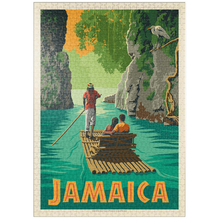 Jamaica: Rafting im Paradies, Vintage Poster - Premium 1000 Teile Puzzle - MyPuzzle Sonderkollektion