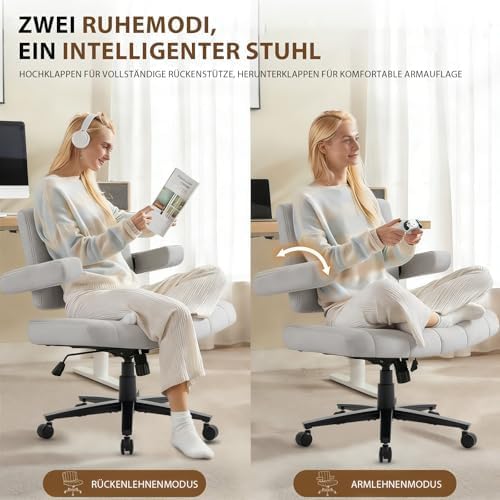 Criss Cross Chair mit Rädern, verstellbarebreite Armlehne Criss Cross Chair, Anti-Grip-StoffKomfort