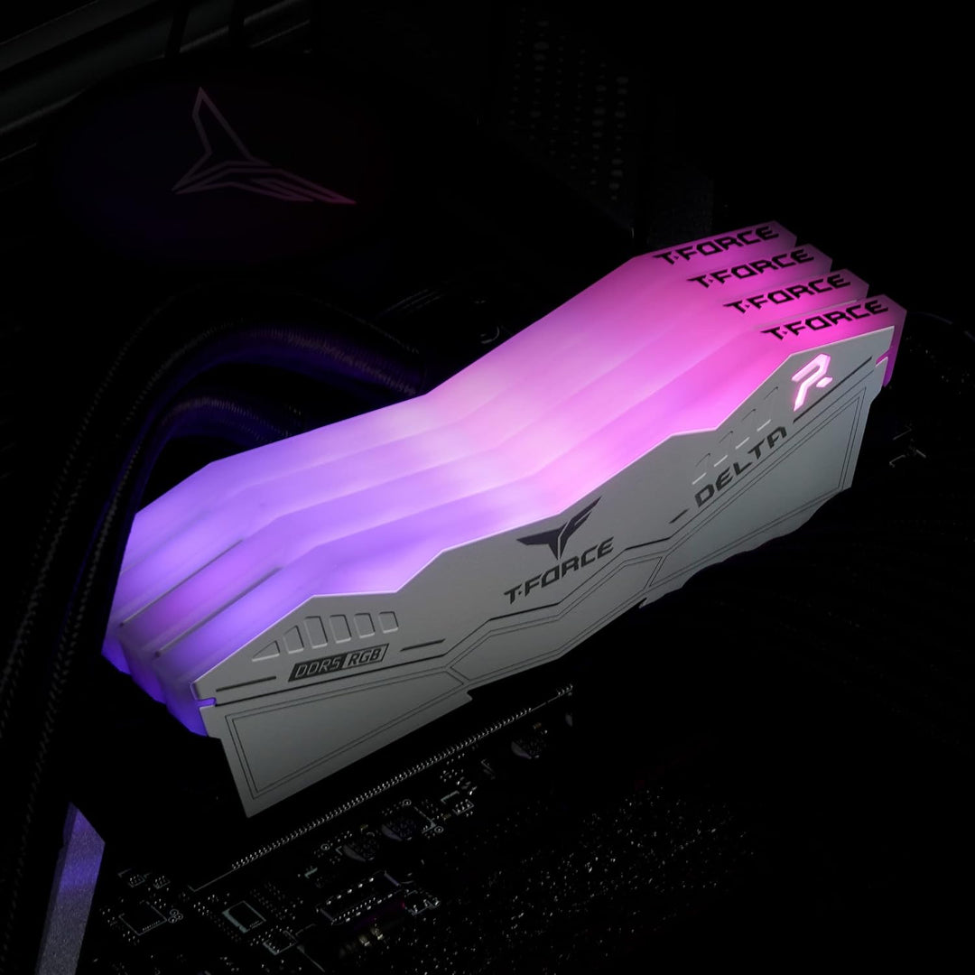 RAM Team D5 6000 32GB C38 Delta RGB White K2 32GB(2x16GB) DDR5 6000MHz 38-38-38-78 Schwarz, 32GB(2x1